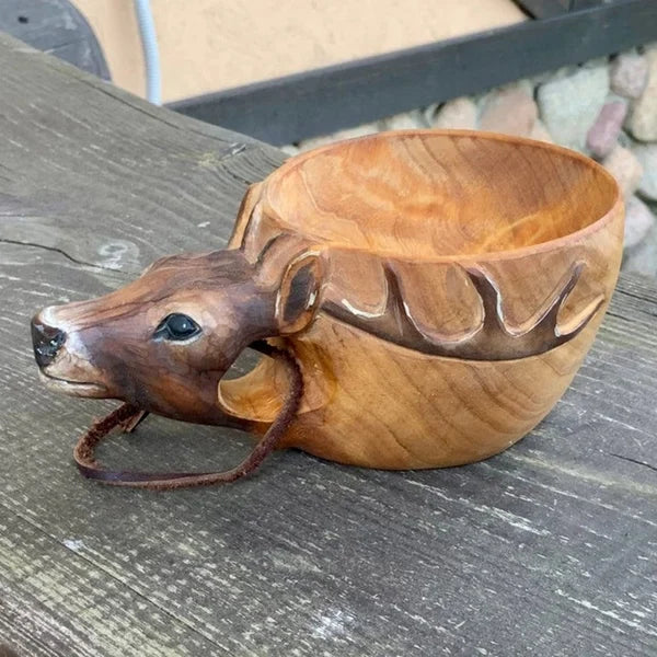 BowLift | Wooden Cup - WildSip - Handmade Animal Design - Adventurous Hydration