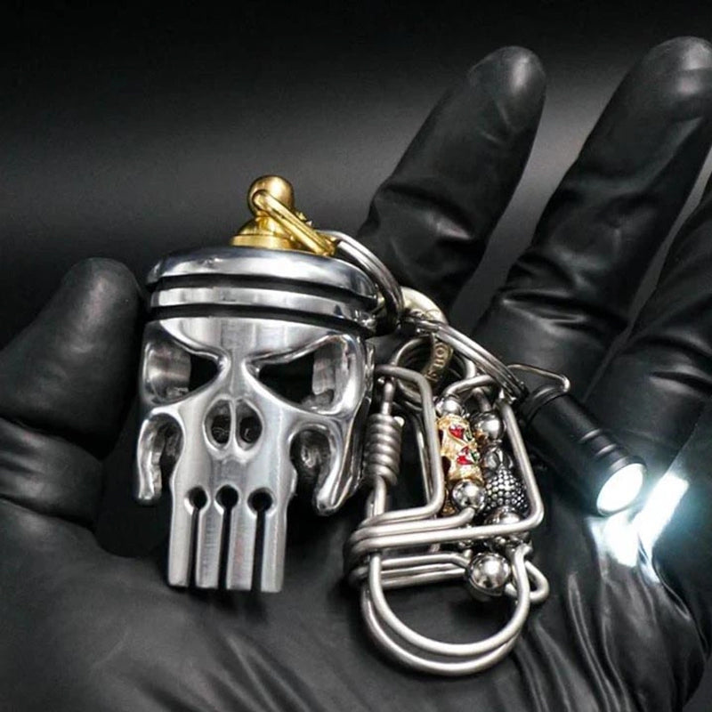 BowLift | Piston Art Skull Keychain