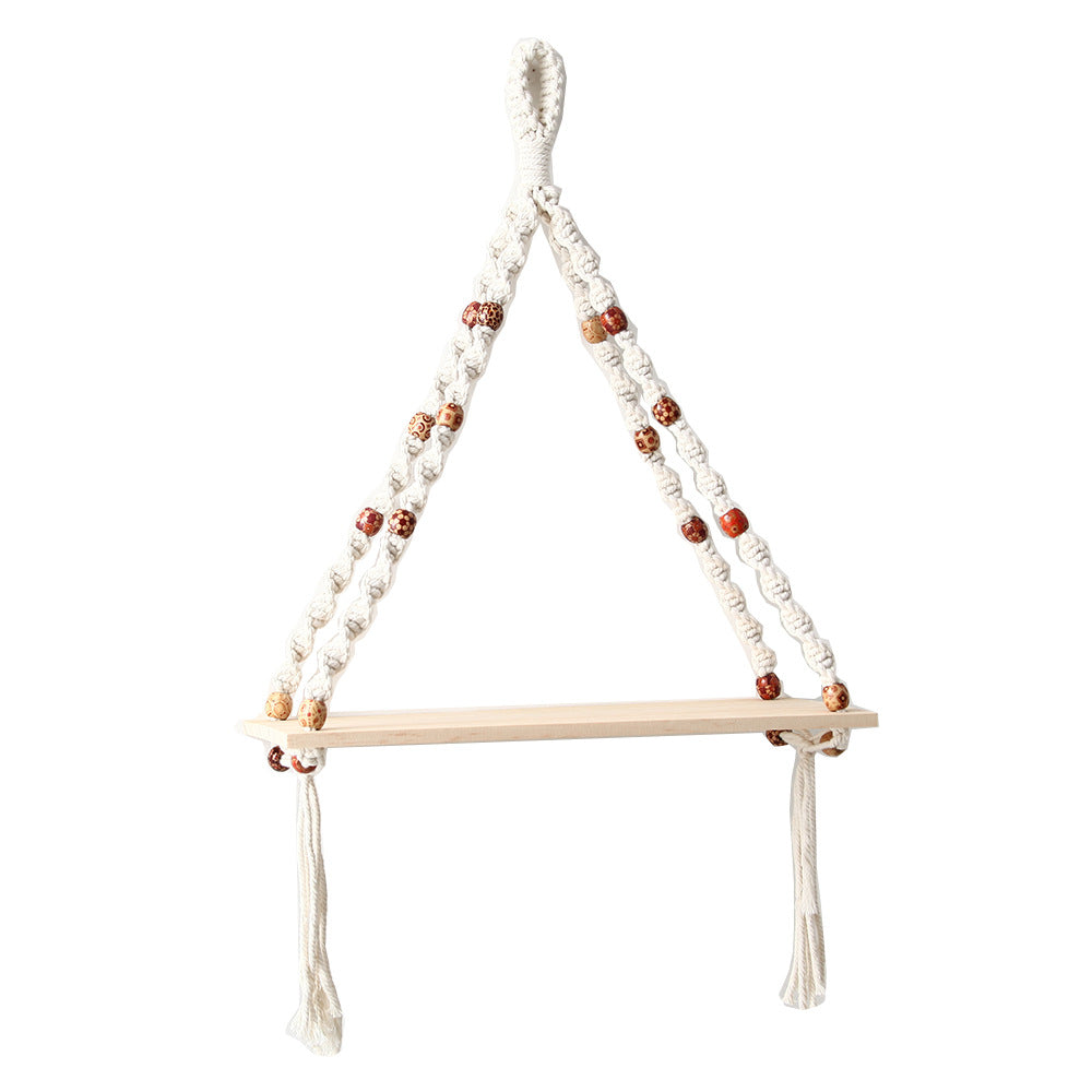 Macrame Hanging Wood Shelf Acalora