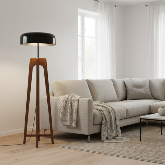 ArborWood Wooden Tripod Floor Lamp