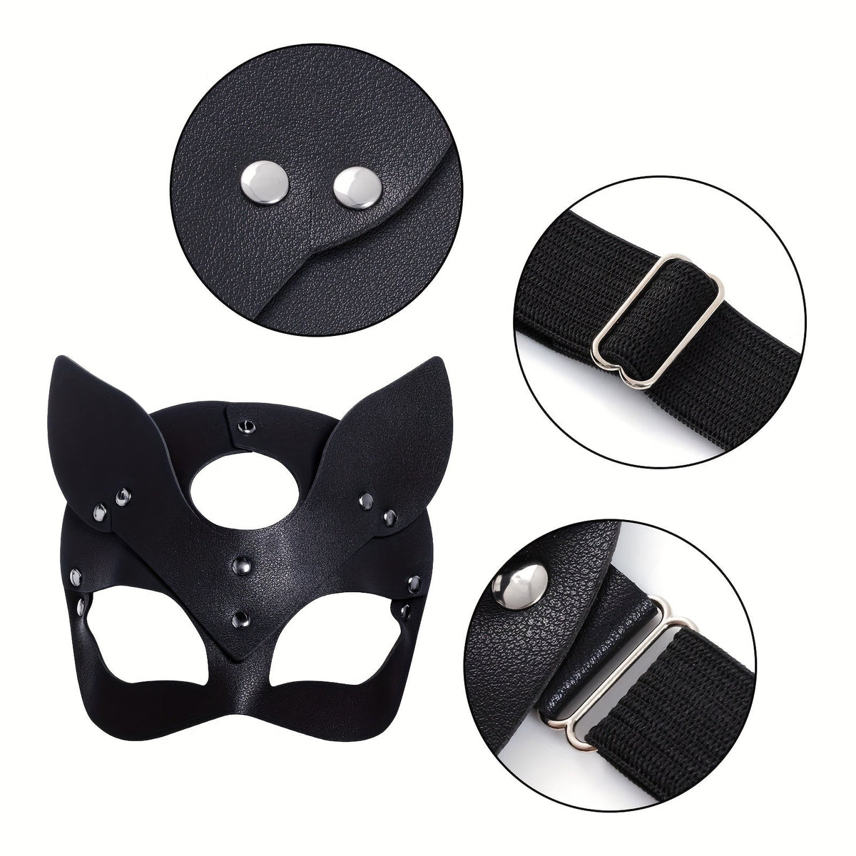 BowLift | Women’s Faux Leather Halloween Costume Accessories | Cat Mask Gloves