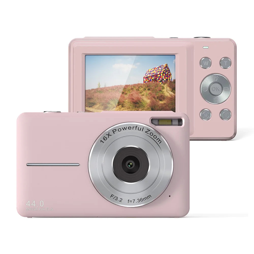 Skanto | Portable Digital Camera 1080P 44MP with 16X Zoom β Compact Vlogging Camera with LCD Screen, Rechargeable, Perfect for Teens and Students