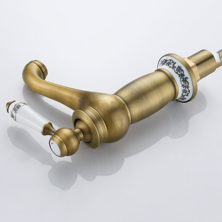 BowLift | Low arch country vessel faucet single lever brass faucet for bathroom