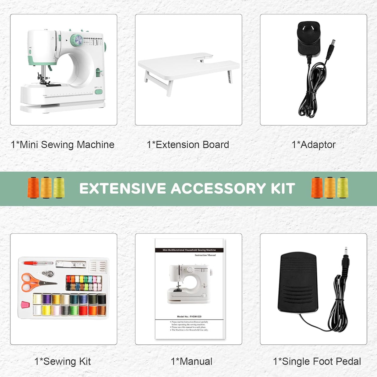 Skanto | Portable Sewing Machine with 12 Stitches and Extension Table – StitchPro