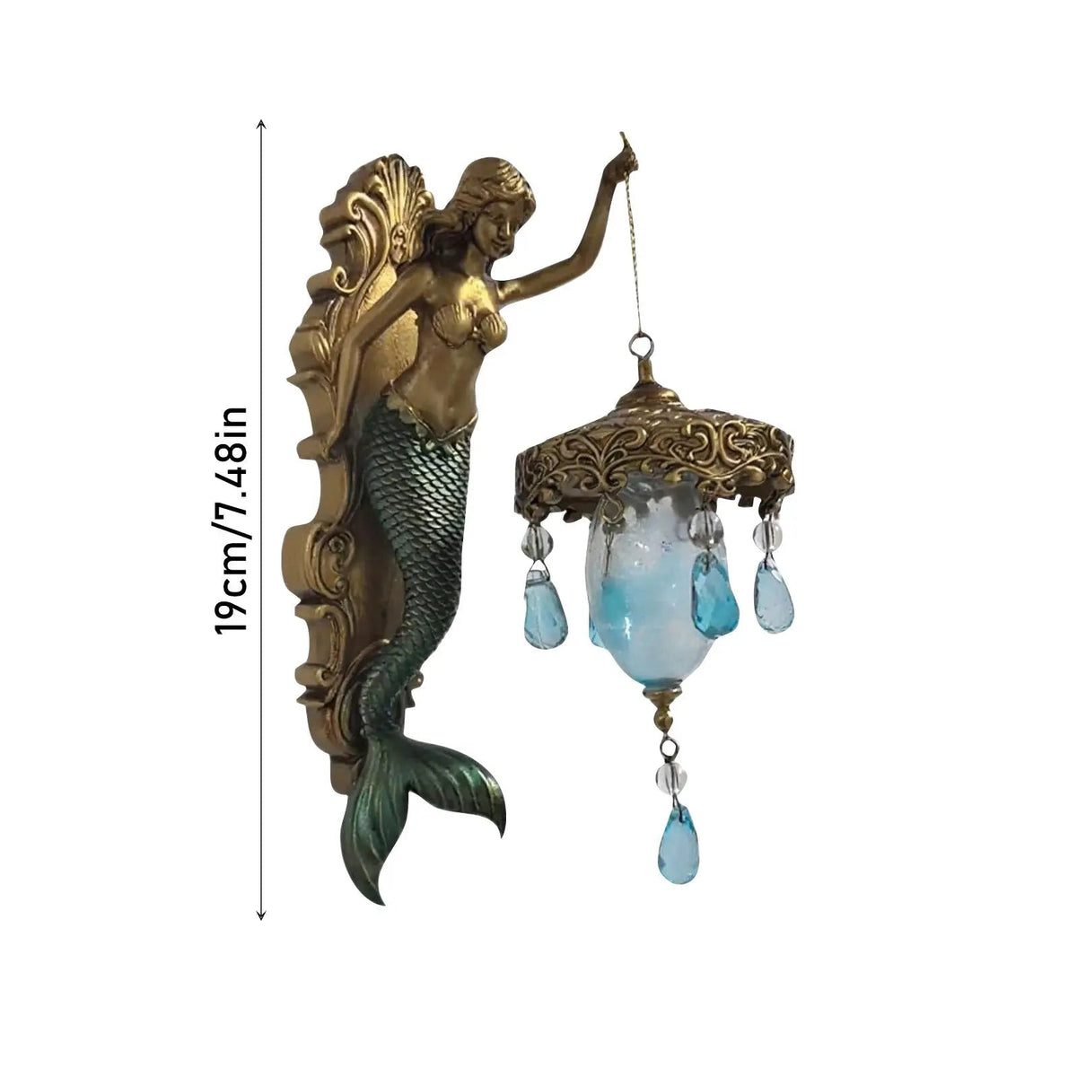 Skanto | Elegant Baroque Mermaid Wall Lamp – Artistic Maritime Wall Lighting for Atmospheric Rooms