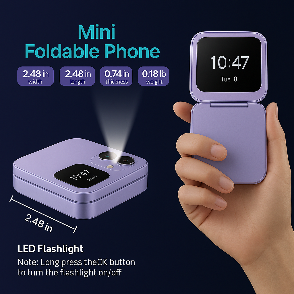 Flip phone with large screen, high volume, Dual-SIM, and long standby time