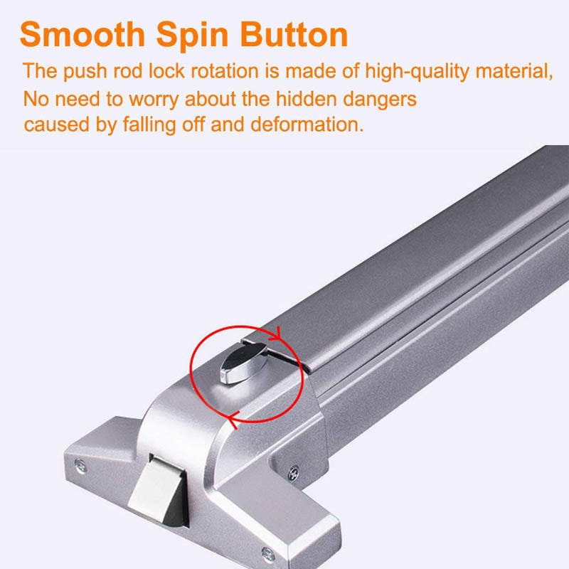 BowLift | Door Push Bar with Exterior Lever Emergency Lock Stainless Steel for Exit Doors Metal Wood Door