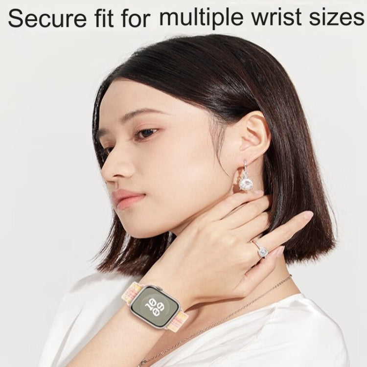 Skanto | For Apple Watch Series 5 40mm Loop Nylon Watch Strap (Starlight Yellow Pink)