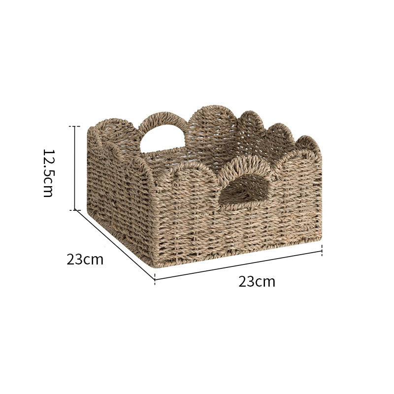 Decorative Storage Basket Made of Woven Natural Material Acalora