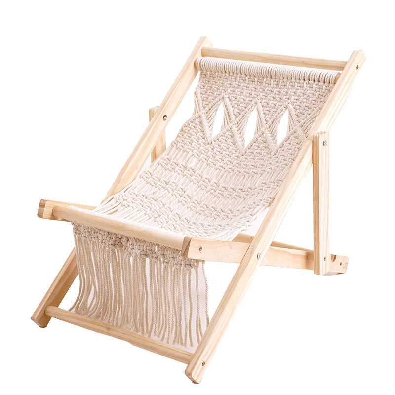 Macrame Folding Lounge Chair Acalora