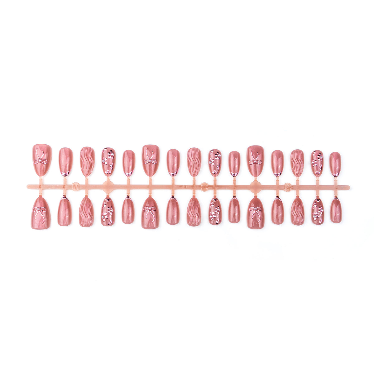 Nail art set with elegant bows and pearl accents Acalora