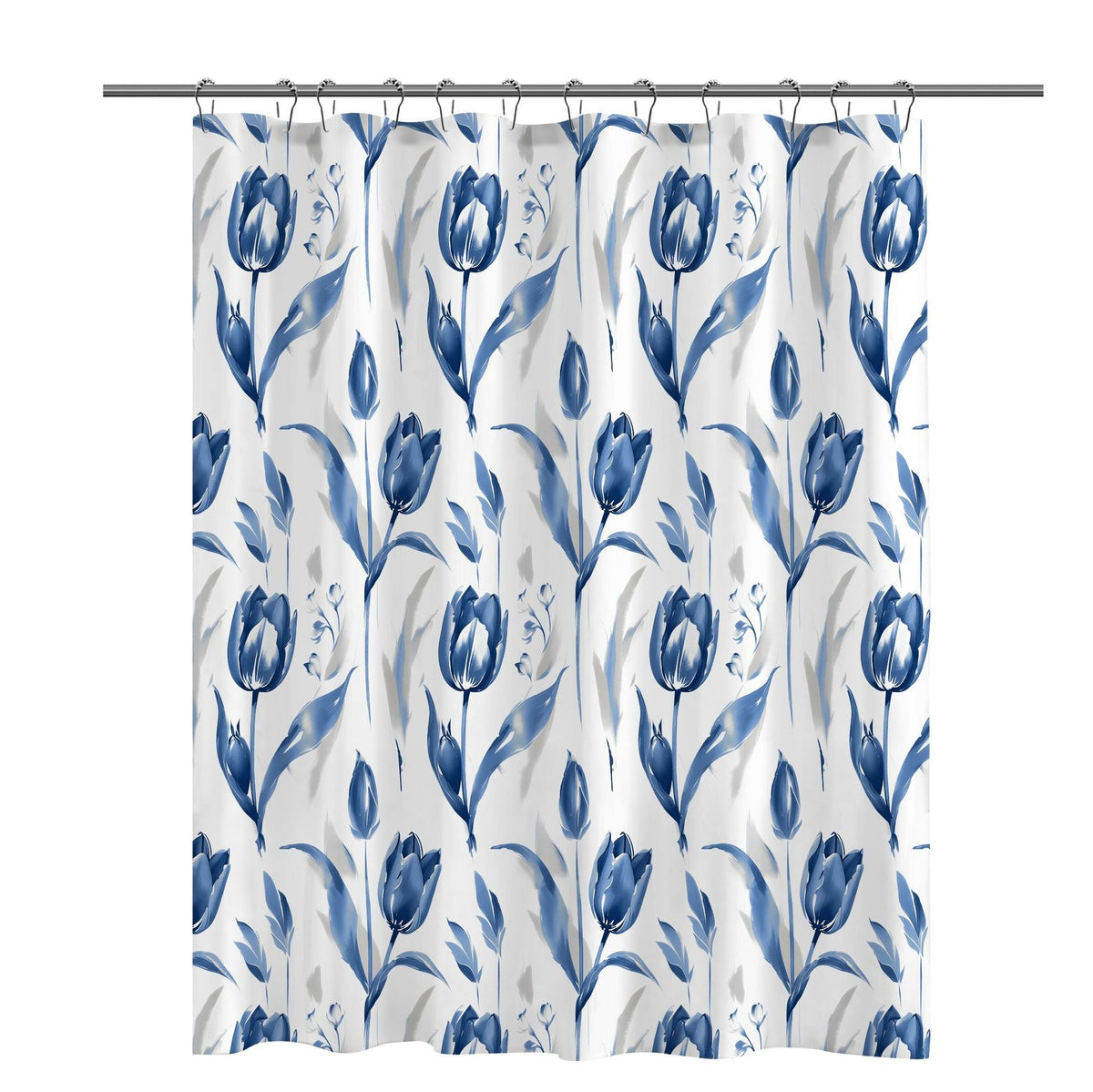 Artistic Floral Print Shower Curtain