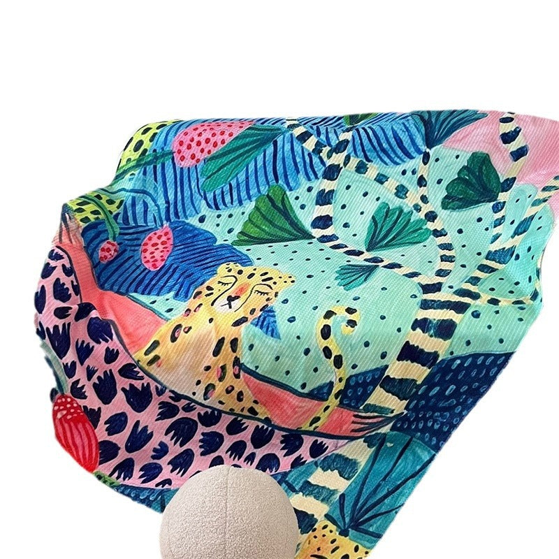 Artistic Jungle-Themed Throw Blanket