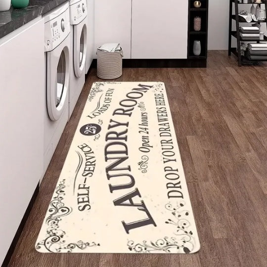 Vintage-Inspired Laundry Room Area Mat Acalora