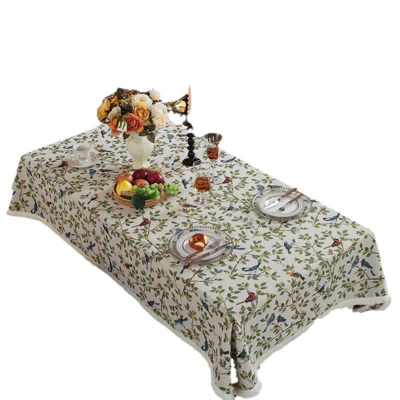 Artistic Bird Print Tablecloth