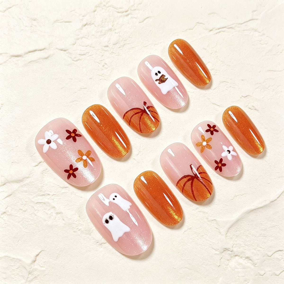 Creative Nail Art Set with Halloween-Themed Stencils Acalora