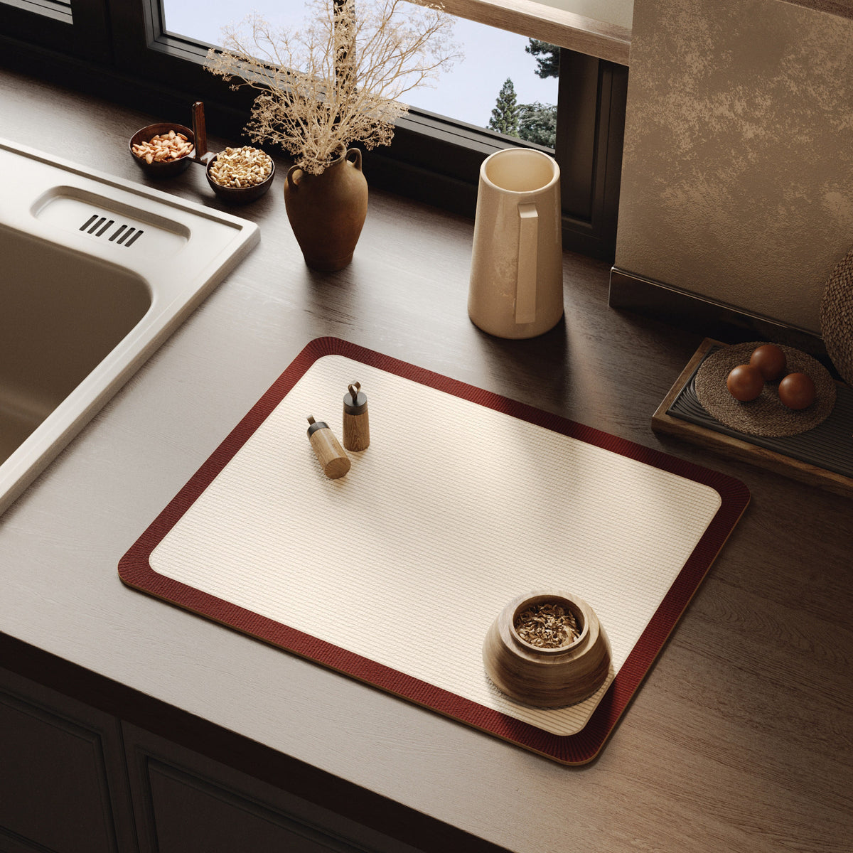 Elegant Textured Kitchen Counter Mat Acalora