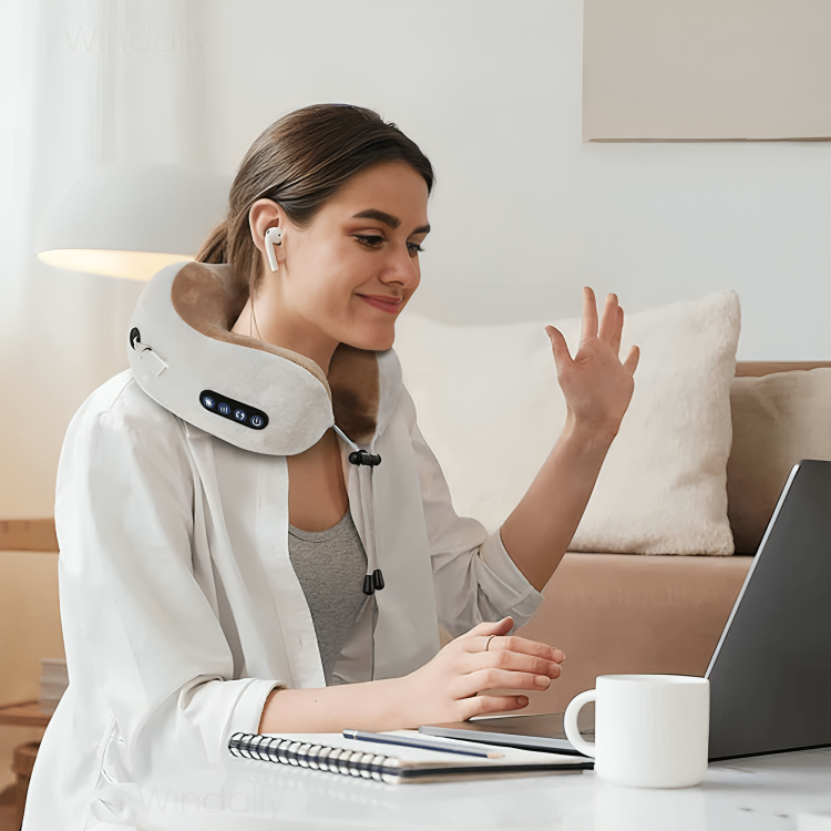 BowLift | Heated Neck Massage Pillow with Memory Foam – Ergonomic and Portable