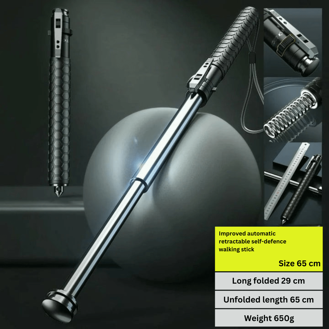 Adjustable hiking pole made of alloy steel with non-slip grip, lightweight and compact for outdoor activities, trekking, and travel