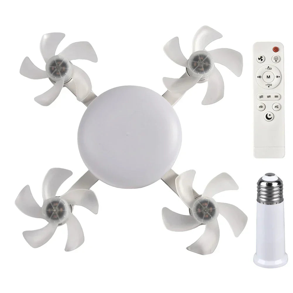 Ceiling Fan Light with Remote Control, Foldable Blades and 249–2000 Lumens