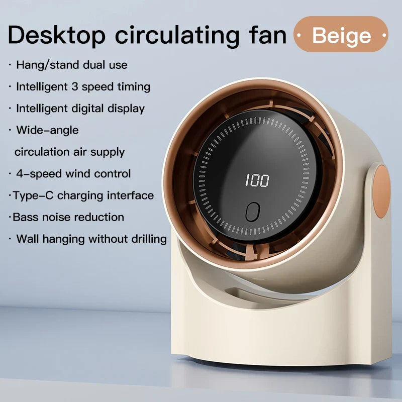 Karnz | Airiqo bladeless USB fan | 100 speeds | Whisper-quiet & energy-efficient | Portable & wall-mountable