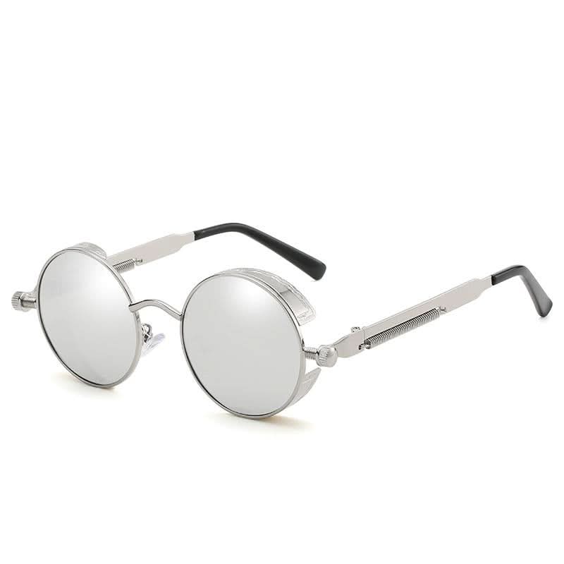 Vintage Round Steampunk Sunglasses, Polarized, UV400