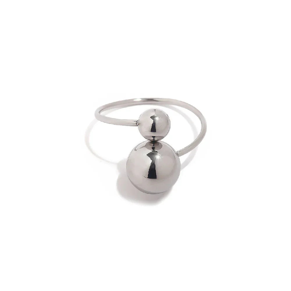 Skanto | 18k Bold Two Ball Open Ring