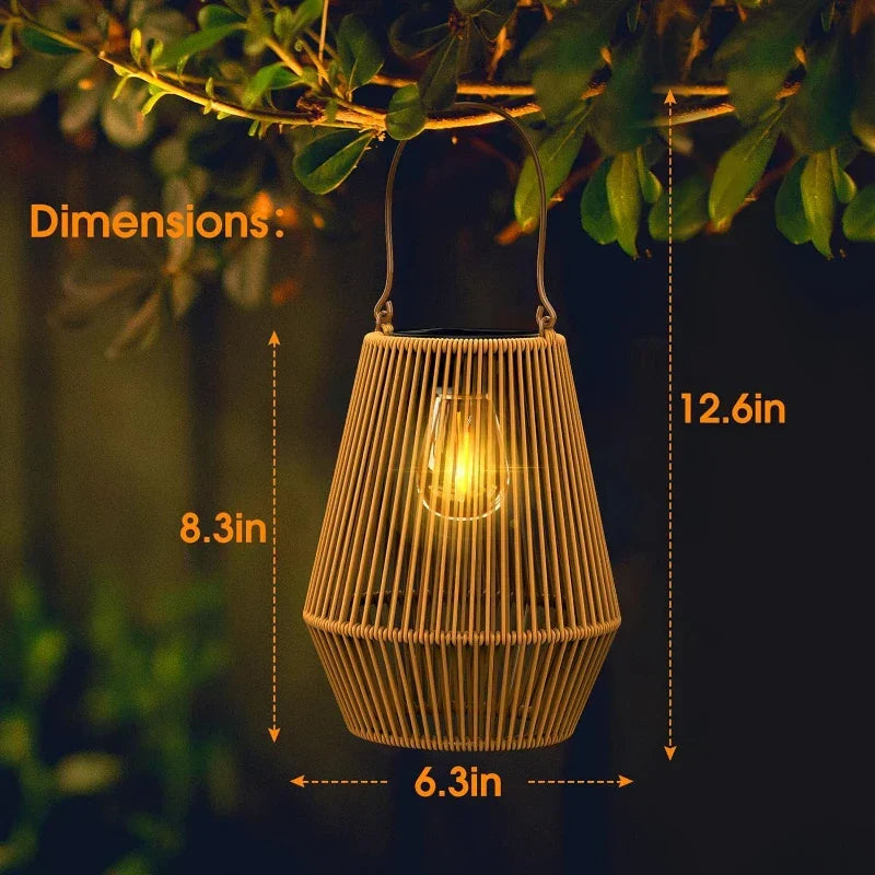 Solar Rattan Lantern Karnz