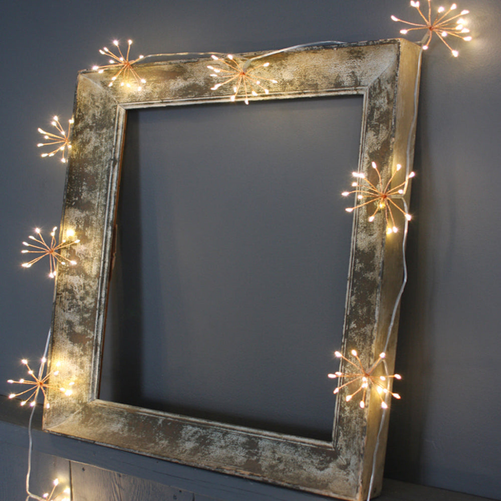 BowLift | Starburra – Copper Starburst String Lights with Warm White LEDs for Indoor & Outdoor Decoration
