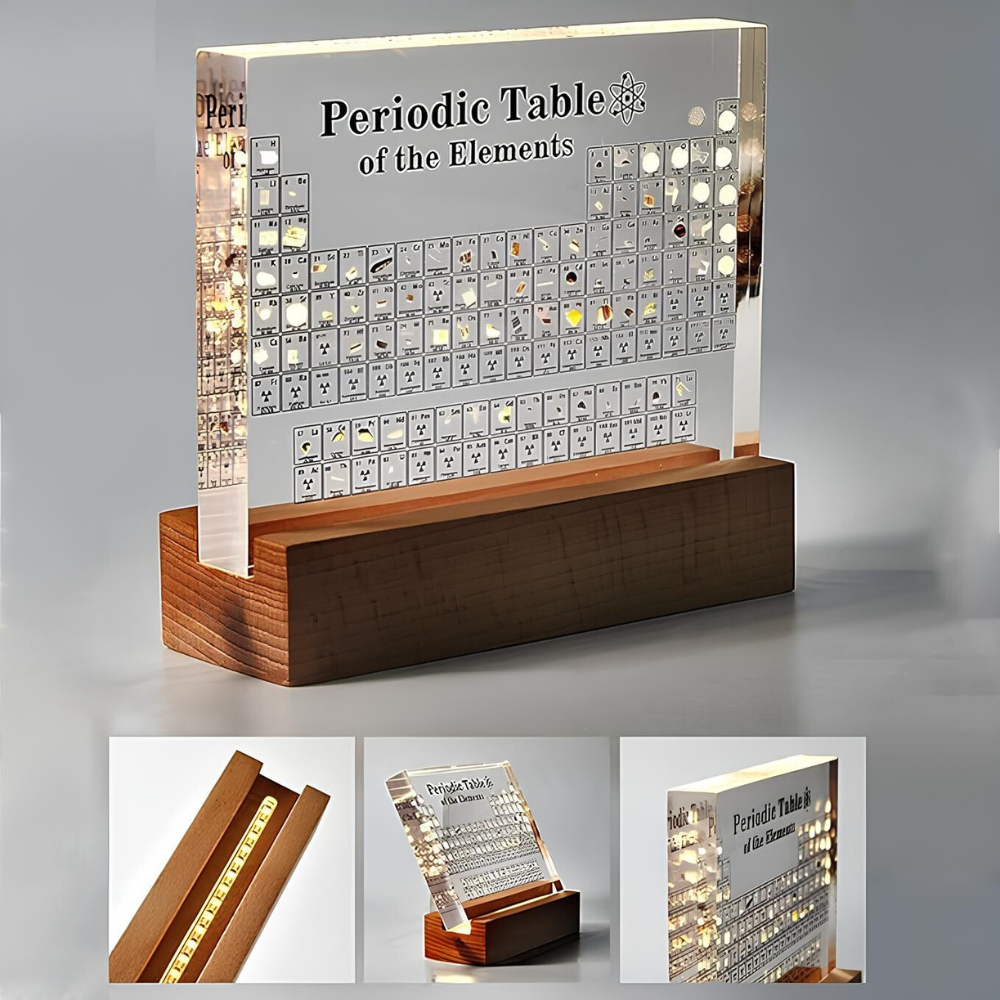 Illuminated periodic table with real elements - Elementa | Karnz