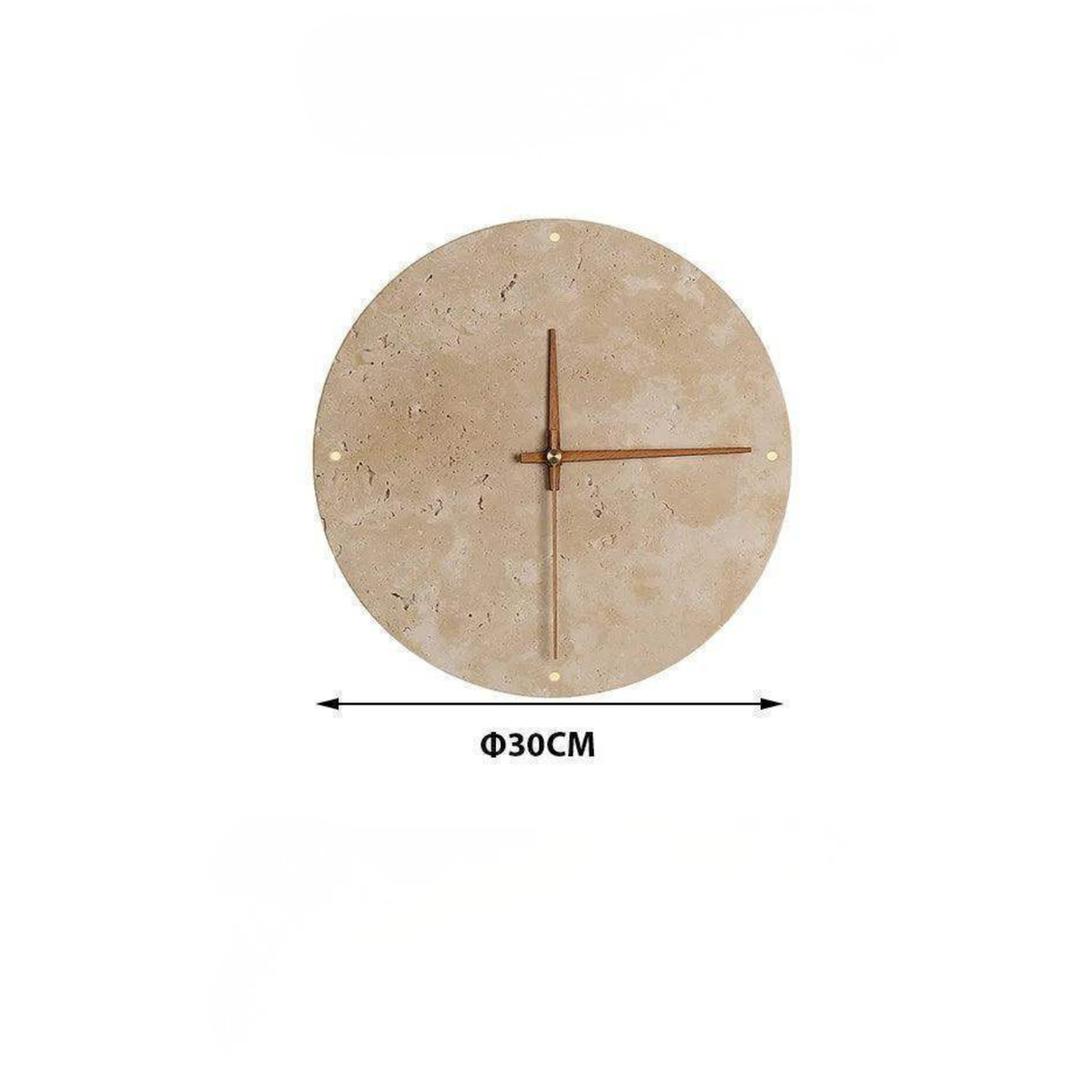 Travertine Wall Clock with LED Light – Minimalist & Decorative | High-Quality Natural Stone Clock | Karnz