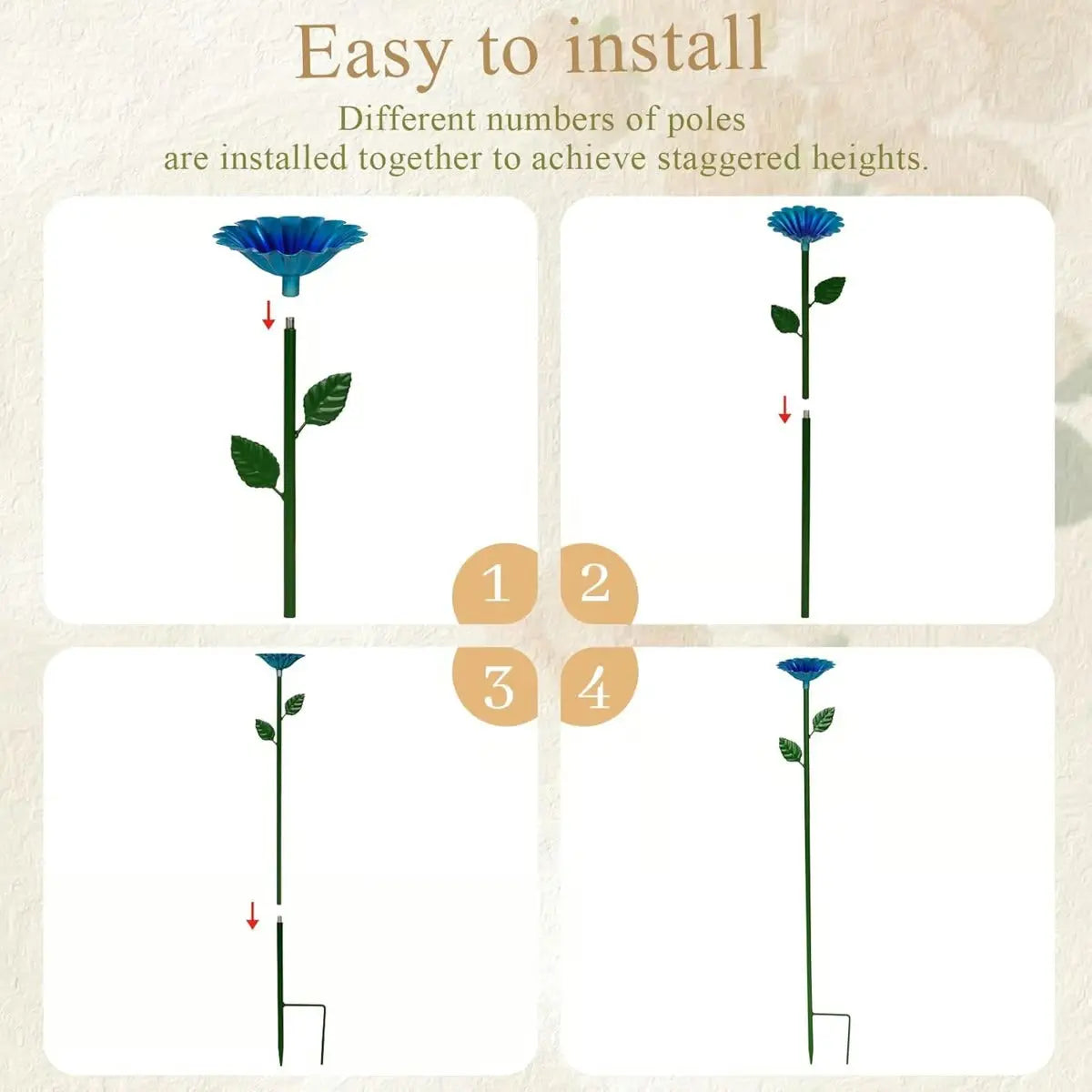 BowLift | Colorful Water Troughs – Attracts Bees & Butterflies to Your Garden (4 Pieces)