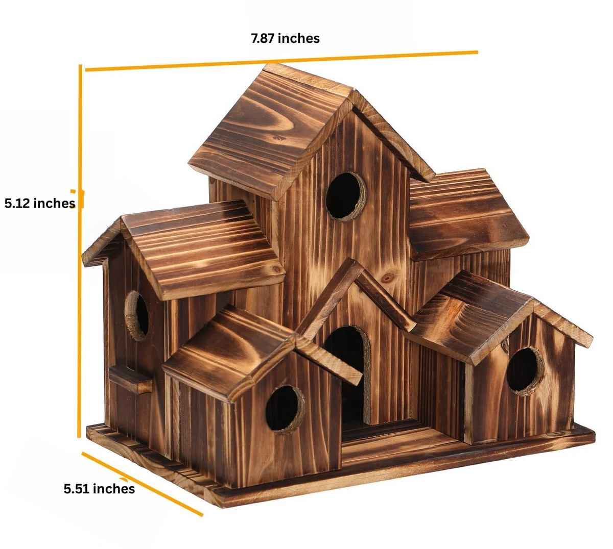BowLift | Handcrafted Wooden Birdhouse Tree Birdhouse with 6 Holes