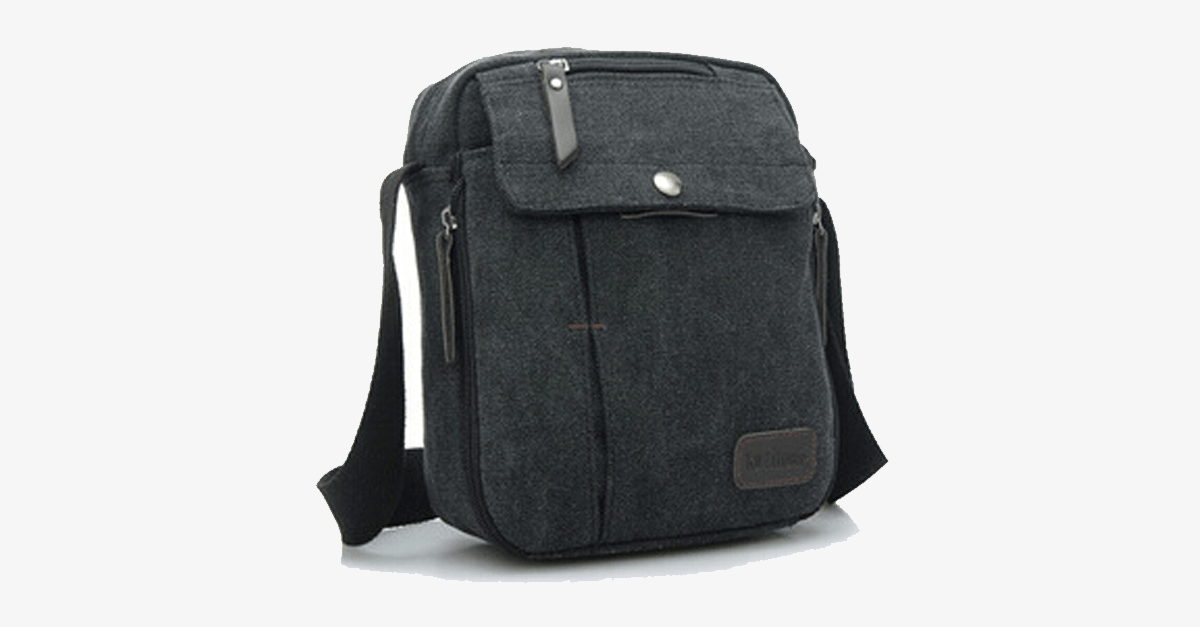 Stylish men's canvas shoulder bag