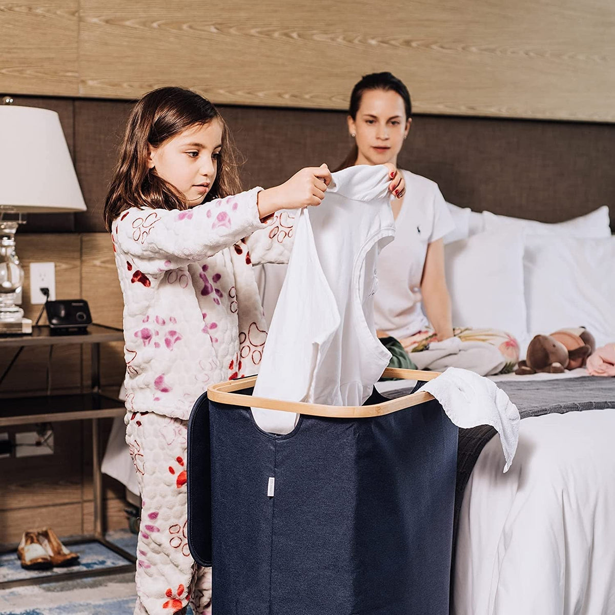 BowLift | High Bamboo Laundry Basket