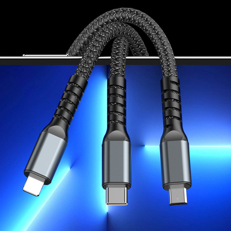 🔥3-in-1 100W Transparent Fast Charging Cable