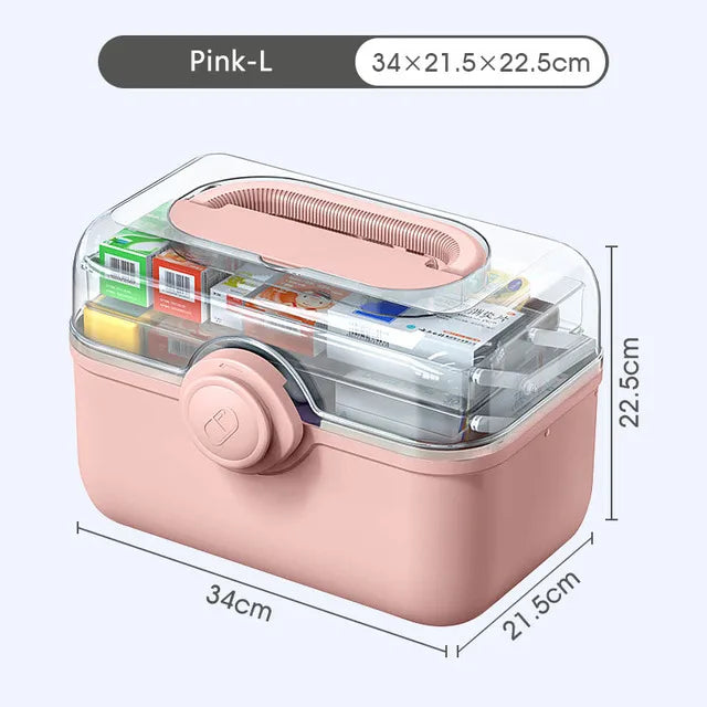 Skanto | Family Medicine Organizer Box – Portable First Aid Kit & Medical Storage Box