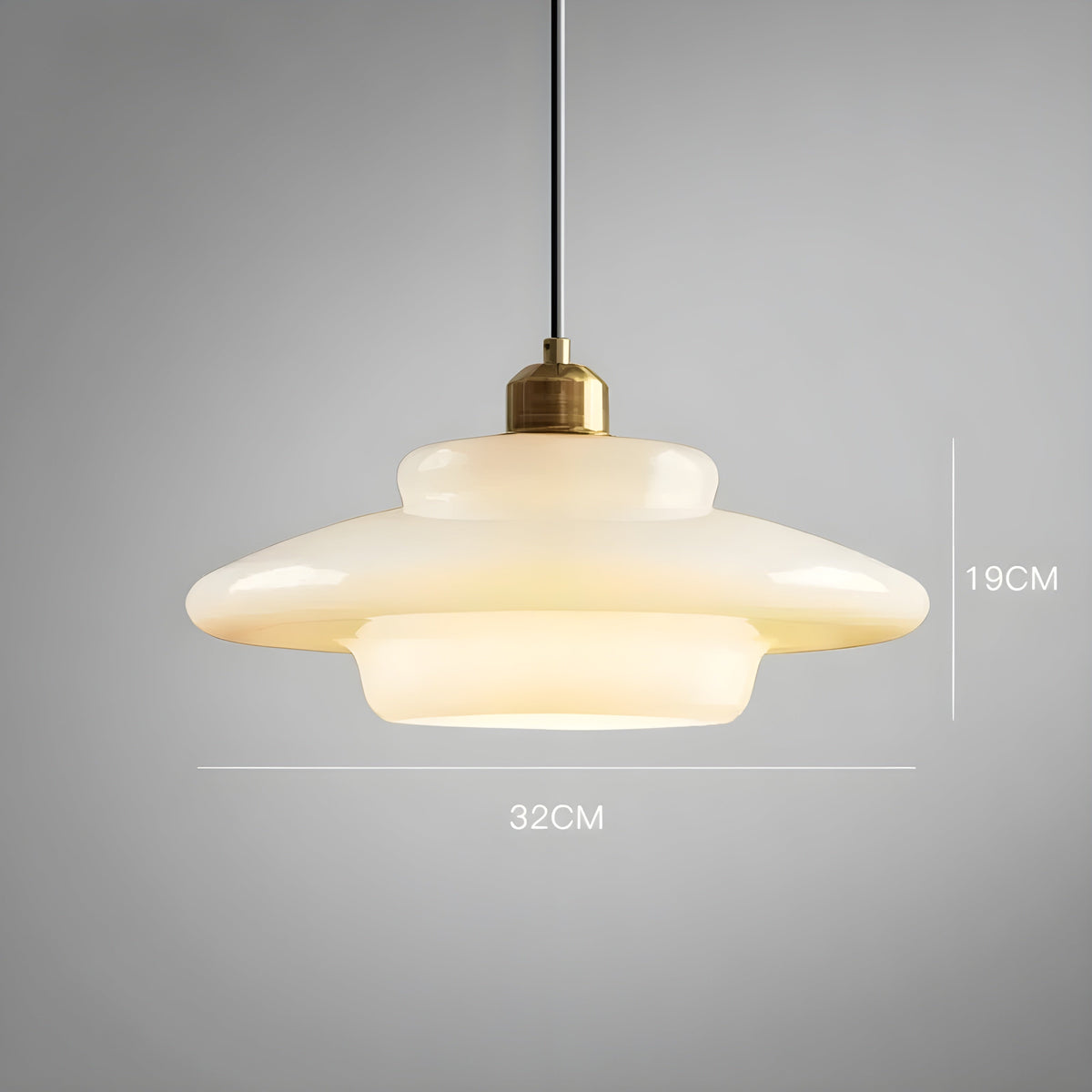 AuraBeam Light – Minimalist Ivory Glass LED Pendant Lamp | Skanto