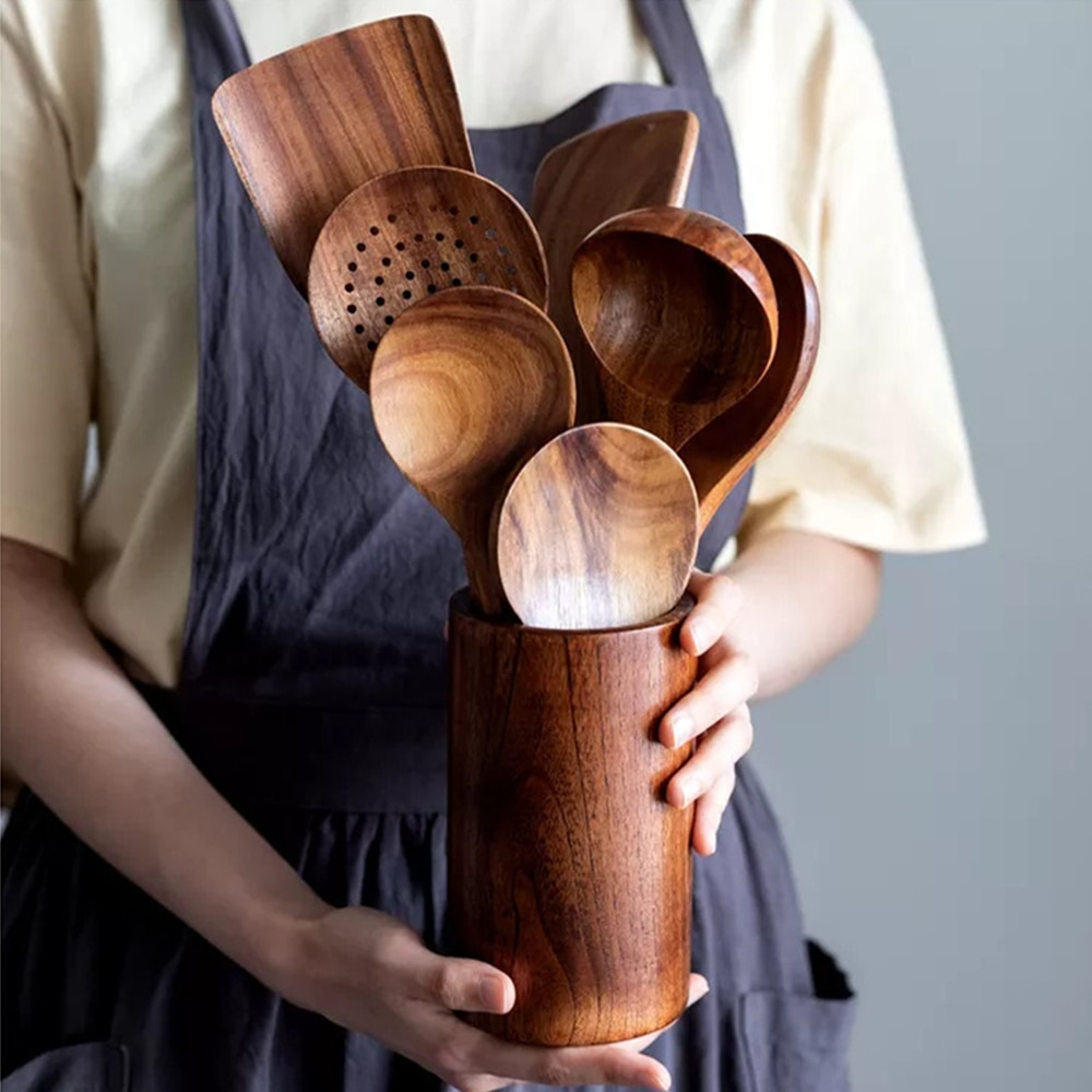 Teak Wood Kitchen Utensil Set