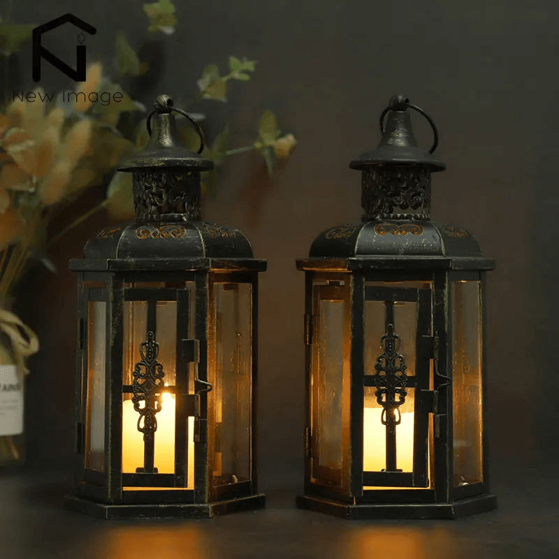 BowLift | Vintage Scandinavian Black Iron Candle Lantern