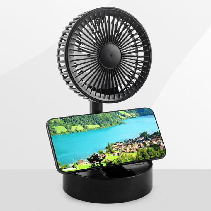 Mini fan with foldable telescopic phone holder | Kalsten