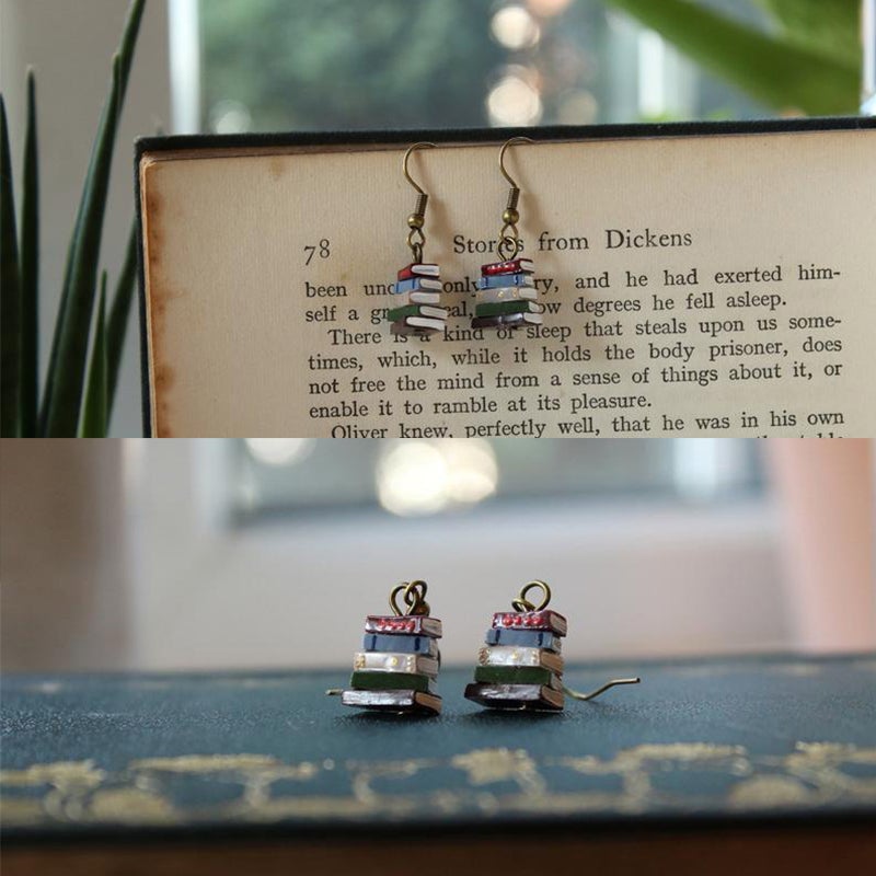 Book Stack Earrings – Unique Design