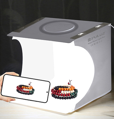 Kalsten | Mini Photo Studio "LumiCube" with LED lighting and 6 backgrounds