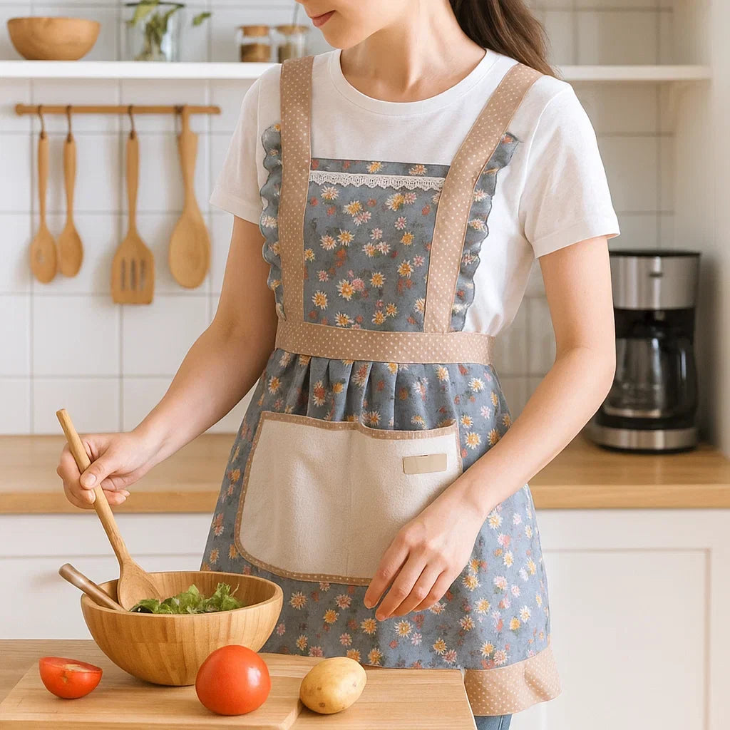 Floral Cotton Kitchen Apron Kalsten