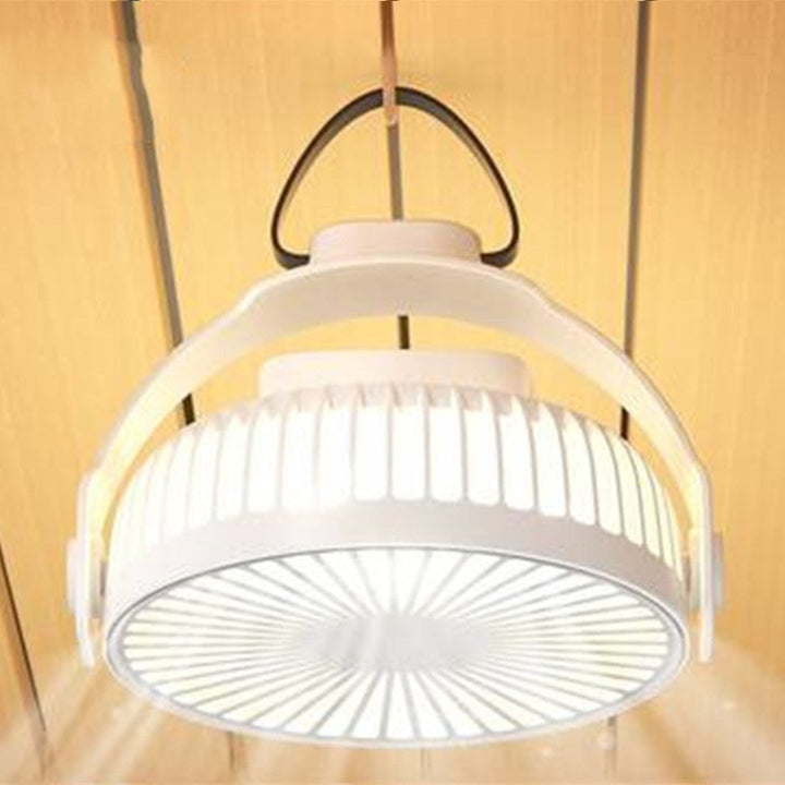 2-in-1 Rechargeable Portable Hanging / Desk Fan, with Night Light, 4 Adjustable Wind Speeds | Kalsten