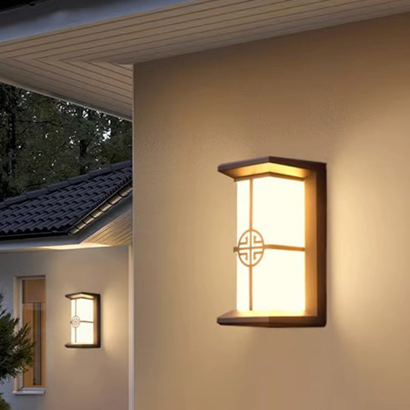 Modern Industrial Cuboid Aluminum Acrylic LED Waterproof Outdoor Wall Sconce Lamp For Outdoor Patio | Kalsten