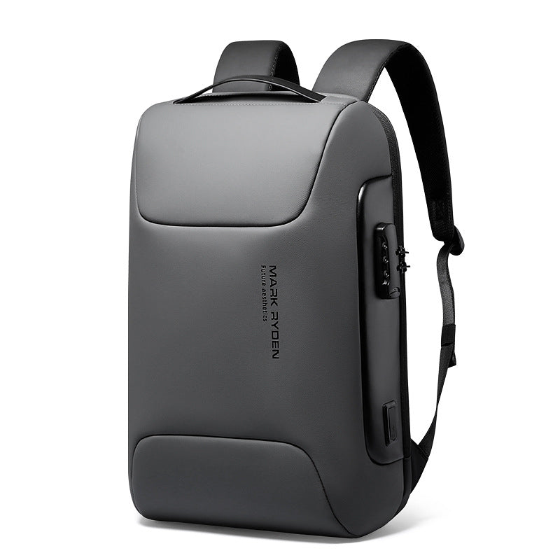 Skanto | Quiet Large Capacity Backpack with Combination Lock, Waterproof Fabric, USB Port, and Anti-Theft Pockets for School, Commuting, or Travel