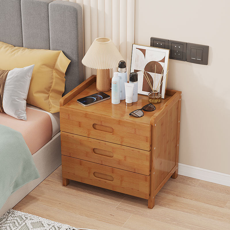 HanaCrate Japanese Nightstand – Solid Wood, 1 or 3 Drawers