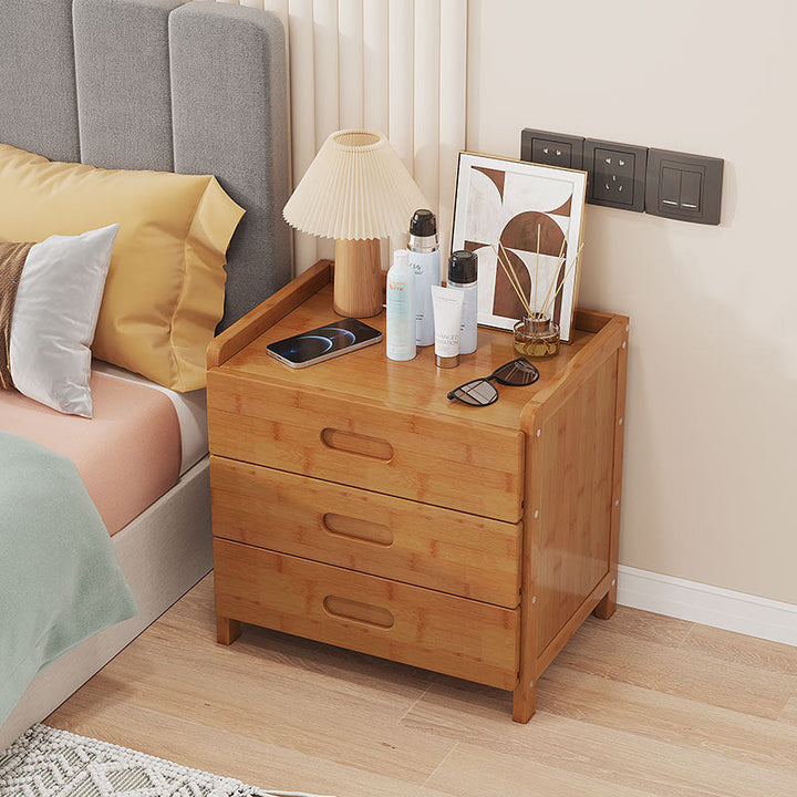 HanaCrate Japanese Nightstand – Solid Wood, 1 or 3 Drawers