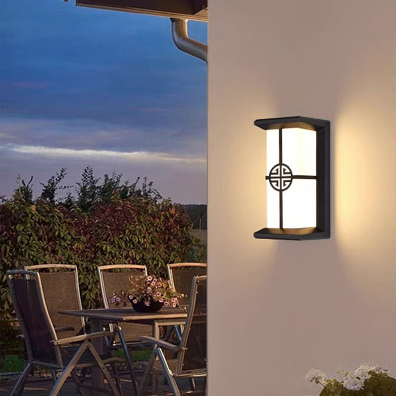 Modern Industrial Cuboid Aluminum Acrylic LED Waterproof Outdoor Wall Sconce Lamp For Outdoor Patio | Kalsten